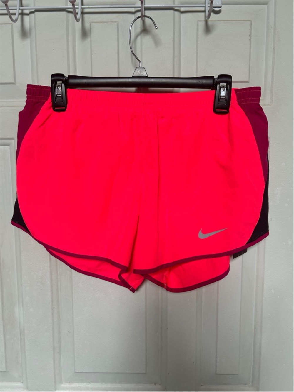 Nike Women's Hot Pink Athletic Running Shorts with Dark Magenta Trim